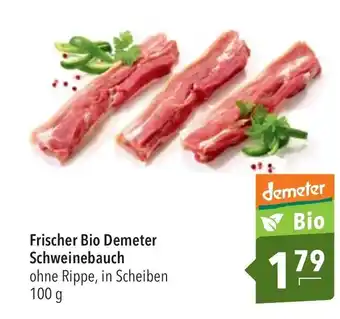 CITTI Markt Frischer Bio Demeter Schweinebauch ohne Rippe, in Scheiben 100g Angebot