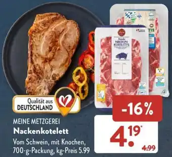 Aldi Süd MEINE METZGEREI Nackenkotelett 700 g Packung Angebot