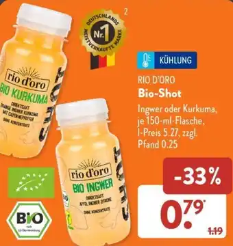 Aldi Süd RIO D'ORO Bio-Shot 150 ml Flasche Angebot