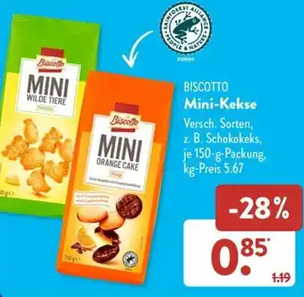 Aldi Süd BISCOTTO Mini-Kekse 150 g Packung Angebot