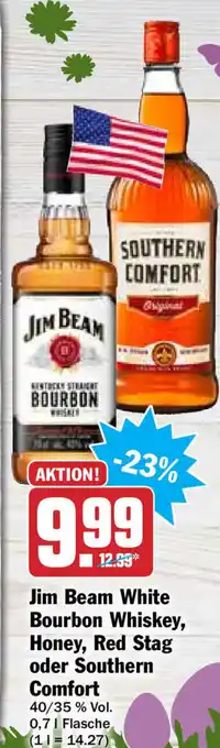 Hit Jim Beam White Bourbon Whiskey, Honey, Red Stag oder Southern Comfort 0,7L Angebot