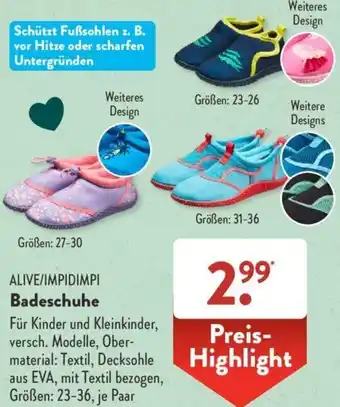 Aldi Süd ALIVE/IMPIDIMPI Badeschuhe Angebot