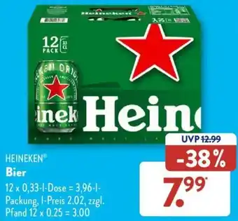 Aldi Süd HEINEKENⓇ Bier 12x0,33 L Dose Angebot