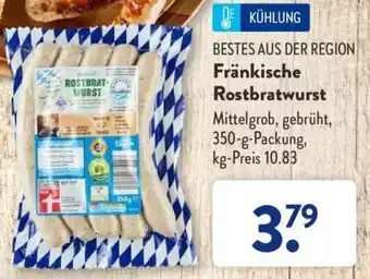 Aldi Süd BESTES AUS DER REGION Fränkische Rostbratwurst 350 g Packung Angebot