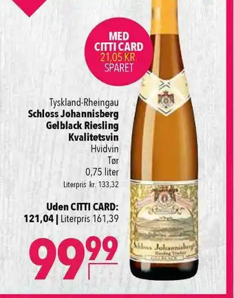 CITTI Markt Tyskland-rheingau Schloss Johannisberg Gelblack Riesling Kvalitetsvin Angebot