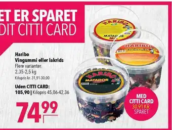 CITTI Markt Haribo Vingummi Eller Lakrids Angebot