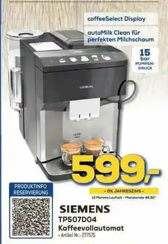 Euronics Siemens Tp507d04 Kaffeevollautomat Angebot