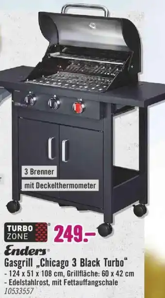 Hornbach Enders Gasgrill Chicago 3 Black Turbo Angebot