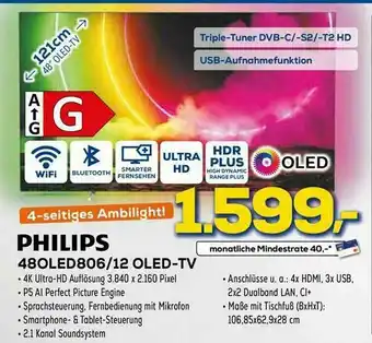 Euronics XXL Philips 48oled806.12 Oled-tv Angebot