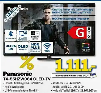 Euronics XXL Panasonic Tx-55hzw984 Oled-tv Angebot