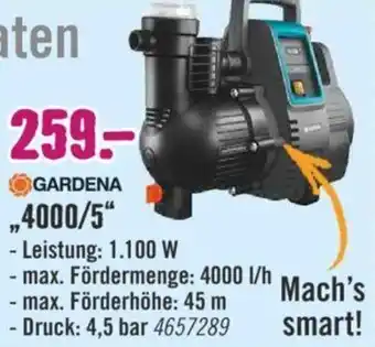 Hornbach GARDENA Hauswasserautomaten ,,4000/5" Angebot