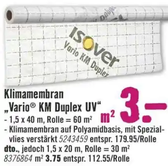 Hornbach Isover Klimamembran ,,Vario® KM Duplex UV" Angebot