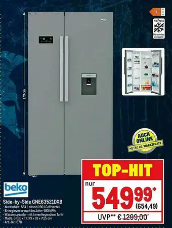 METRO Beko Side-by-side Gne63521dxb Angebot