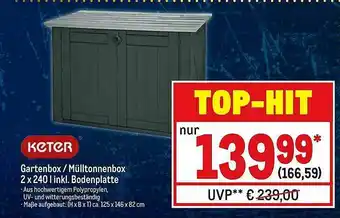 METRO Keter Gartenbox Oder Mülltonnenbox 2x240l Inkl. Bodenplatte Angebot