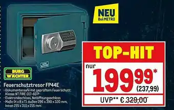 METRO Burg Wächter Feuerschutztresor Fp44e Angebot