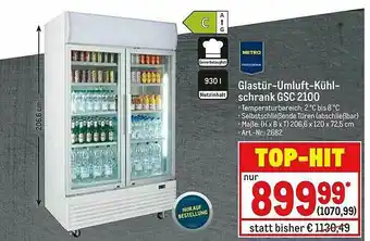 METRO Metro Professional Glastür-umluft-kühlschrank Gsc2100 Angebot