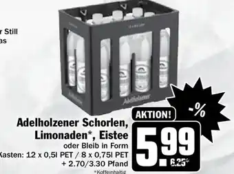 Hit Adelholzener Schorlen, Limonaden, Eistee 12x0,5L / 8x0,75L Angebot