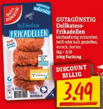 NP Discount GUT&GÜNSTIG Delikatess-Frikadellen 500 g Packung Angebot