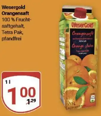 Globus Wesergold Orangensaft 1 L Angebot