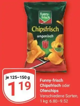 Globus Funny-frisch Chipsfrisch oder Ofenchips 125-150 g Angebot