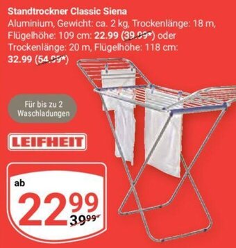 Globus LEIFHEIT Standtrockner Classic Siena Angebot