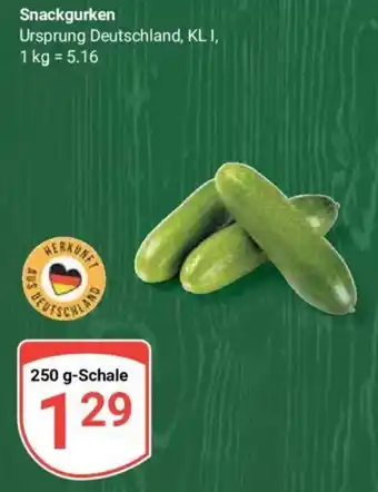 Globus Snackgurken 250 g-Schale Angebot