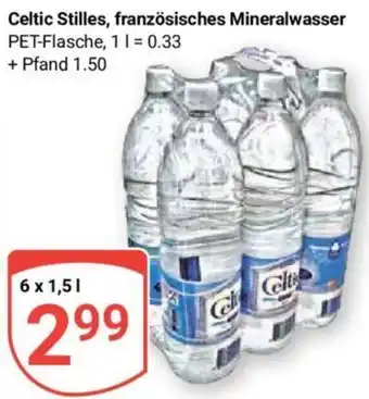 Globus Celtic Stilles, französisches Mineralwasser 6x1,5 L Angebot