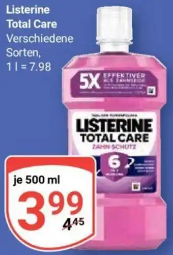 Globus Listerine Total Care 500 ml Angebot