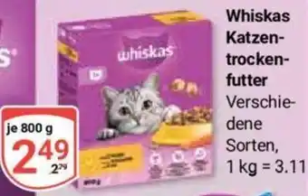 Globus Whiskas Katzentrockenfutter 800 g Angebot