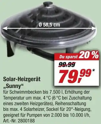 toom Baumarkt Solar-Heizgerät ,,Sunny" Angebot