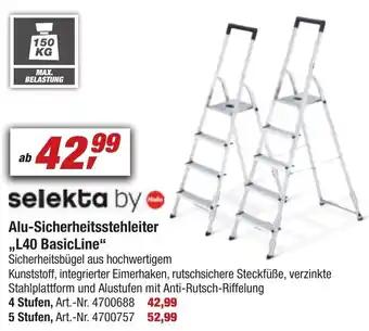 toom Baumarkt selekta by Hailo Alu-Sicherheitsstehleiter ,,L40 BasicLine" Angebot