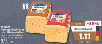 Combi Milram Tomate-Basilikum oder Kümmelkäse 100 g Angebot