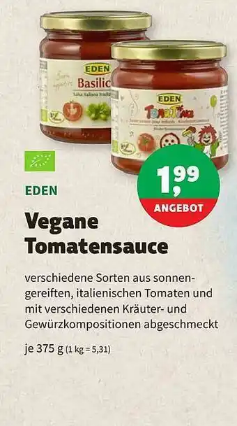 Biomarkt Eden Vegane Tomatensauce Angebot