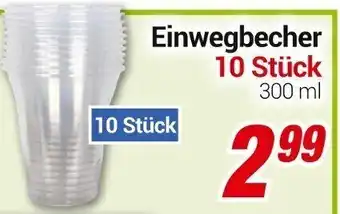 CENTERSHOP Einwegbecher 10 Stück Angebot