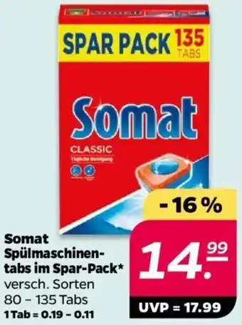 NETTO Somat Spülmaschinen-tabs im Spar-Pack 80 - 135 Tabs Angebot