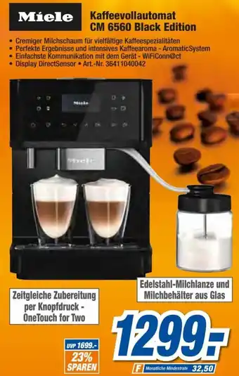 expert Techno Land Miele Kaffeevollautomat CM 6560 Black Edition Angebot