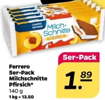 NETTO Ferrero 5er-Pack Milchschnitte Pfirsich 140 g Angebot