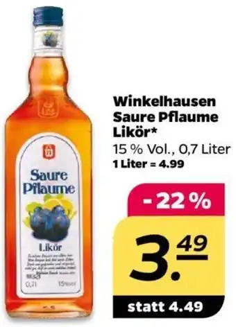 NETTO Winkelhausen Saure Pflaume Likör* 0,7 Liter Angebot