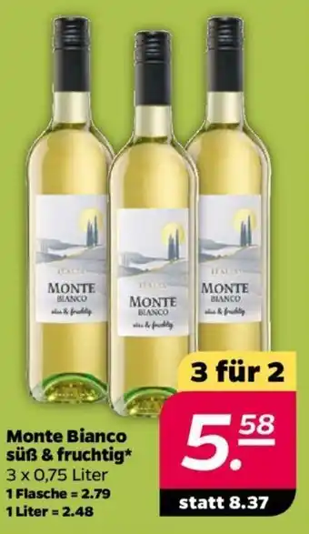 NETTO Monte Bianco süß & fruchtig* 3 x 0,75 Liter Angebot