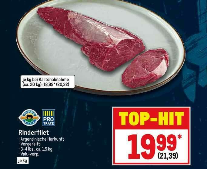 Pro Trace Rinderfilet Angebot bei METRO