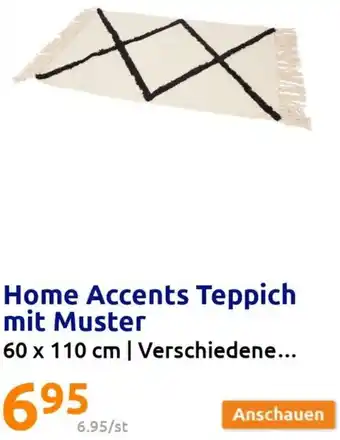 Action Home Accents Teppich mit Muster 60 x 110 cm Angebot