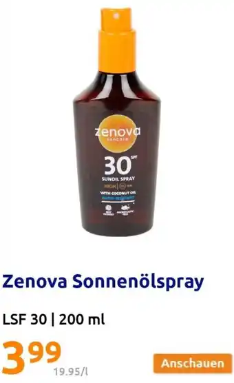 Action Zenova Sonnenölspray LSF 30 | 200 ml Angebot