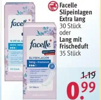 Rossmann Facelle Slipeinlagen Extra land oder Lang mit Frischeduft Angebot