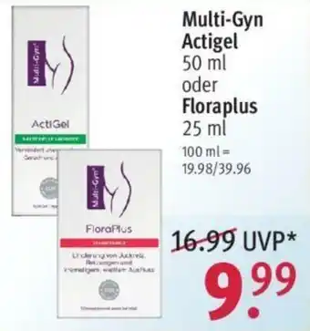 Rossmann Multi Gyn Actigel 50ml oder Floraplus 25ml Angebot