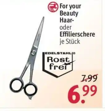 Rossmann For your Beauty Haar oder Effilierschere Angebot