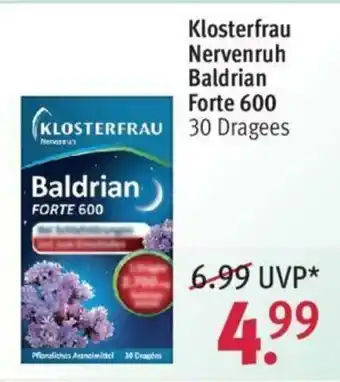 Rossmann Klosterfrau Nervenruh Baldrian Forte  600 Angebot