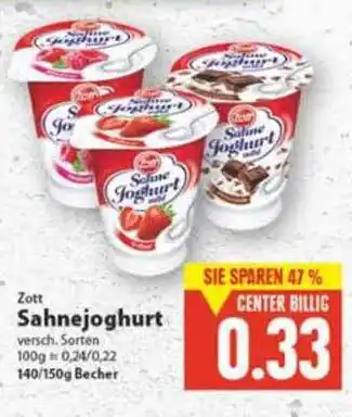 E-Center Zott Zahnejoghurt Angebot