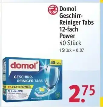 Rossmann Domol Geschirr Reiniger Tabs Classic 12 fach Power Angebot