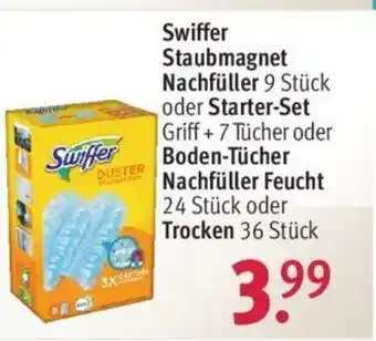 Rossmann Swiffer Staubmagnet Nachfüller oder Starter Set oder Boden Tücher Nachfüller Feucht Angebot