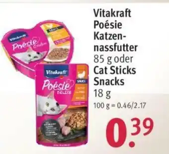 Rossmann Vitakraft Poésie Katzennassfutter 85g oder Cat Sticks Snacks 18g Angebot